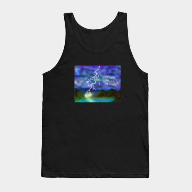 Lightning at the Lake Tank Top by ArtistsQuest